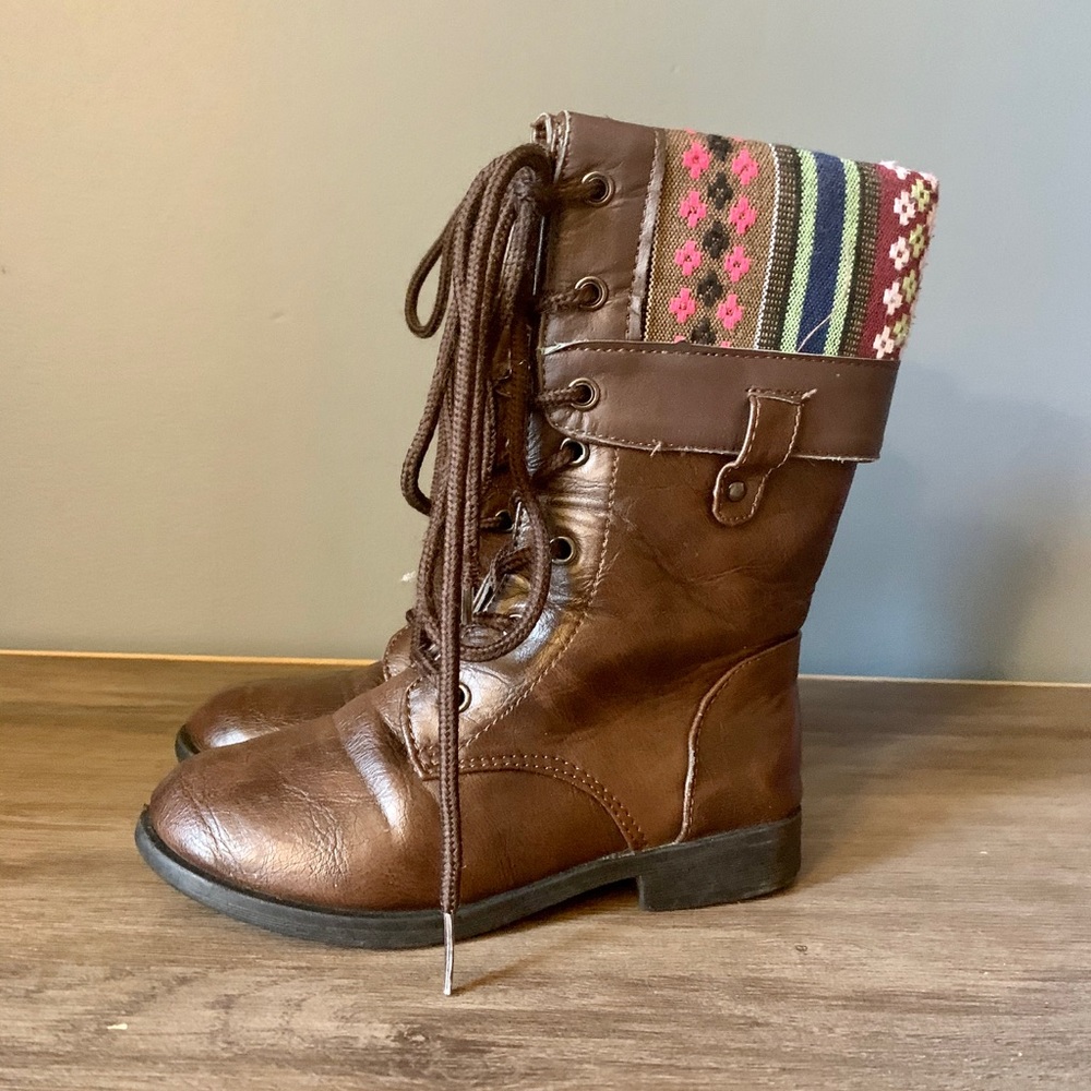 Lace Up brown boots toddler girl size 10